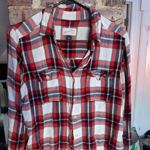 Light Flannel Red Blue Soft Cozy